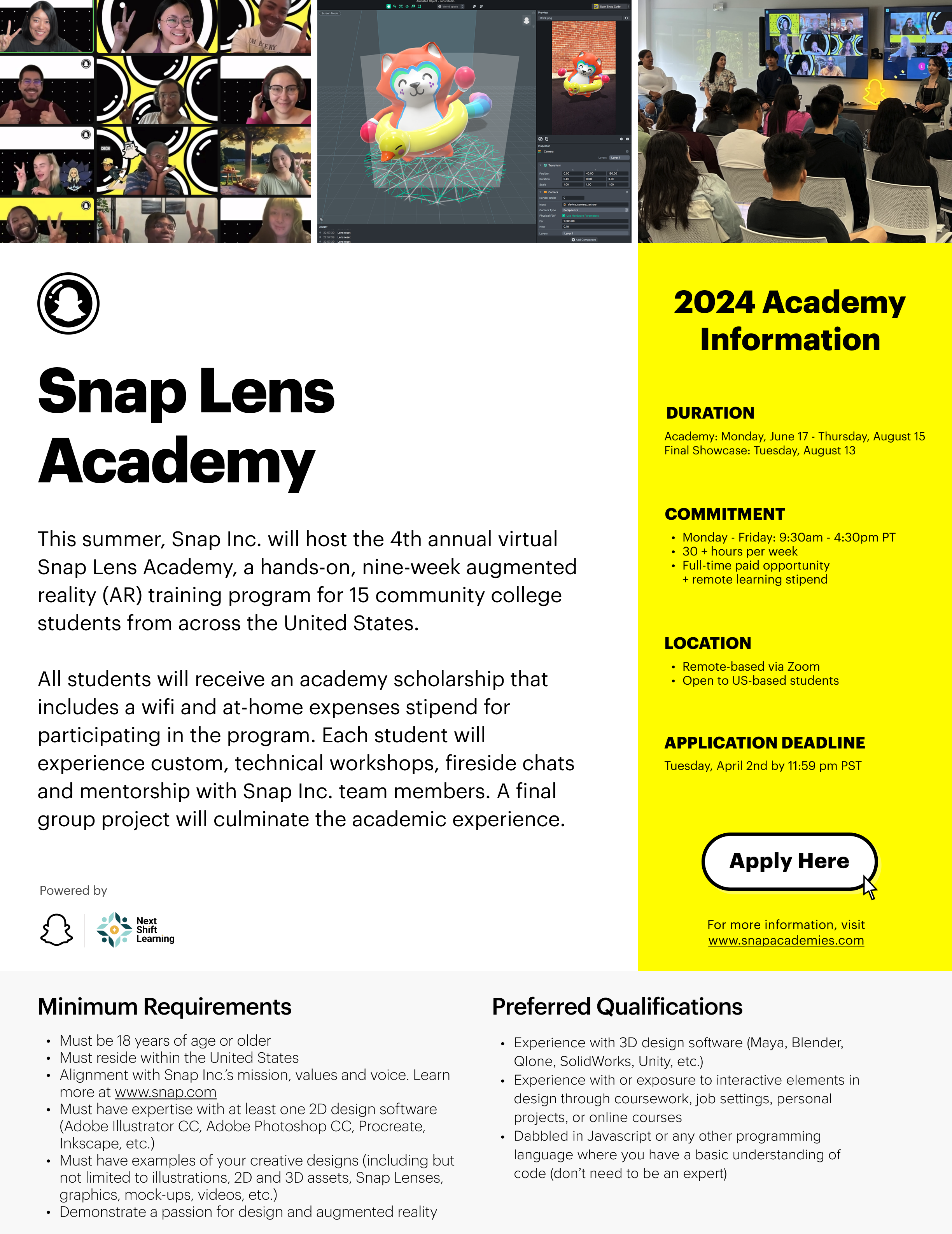 Snap Lens 学院宣传单